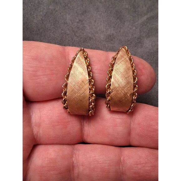 Vintage Sterling Napier Earrings Vermeil Half Hoop